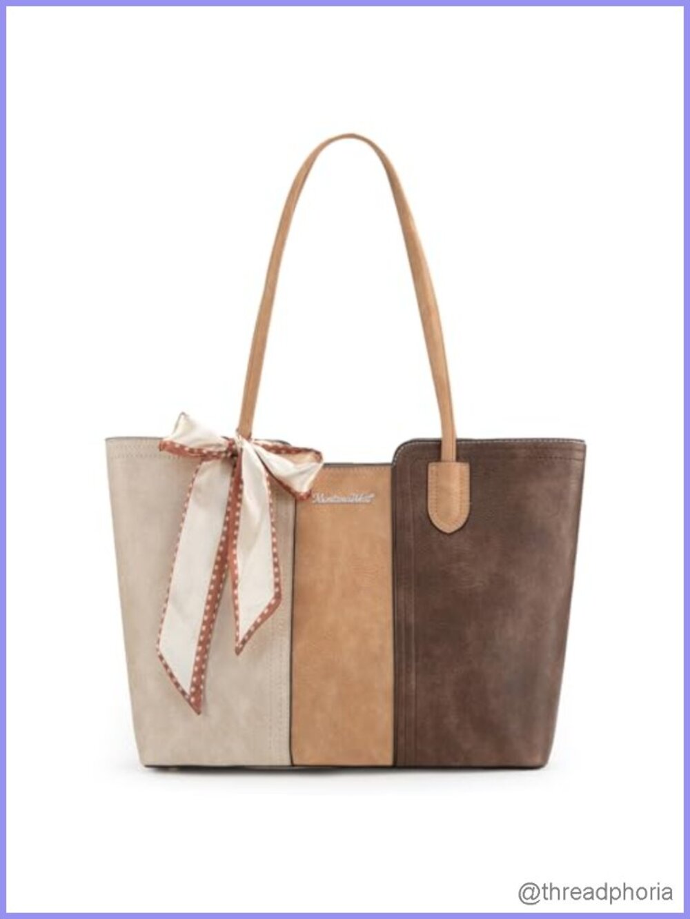 Vegan Leather Tote Bag Top Handle Satchel Shoulder Work Bag with Scarf